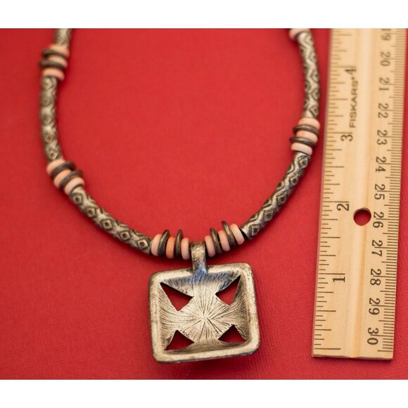 Vintage Silver Tone Art Deco Style Choker 16-18 Inches - F6 - Picture 3 of 3